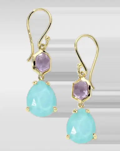 Ippolita 18K Rock Candy Small Snowman Earrings in Amethyst and Turquoise Doublet | Thumbnail 2