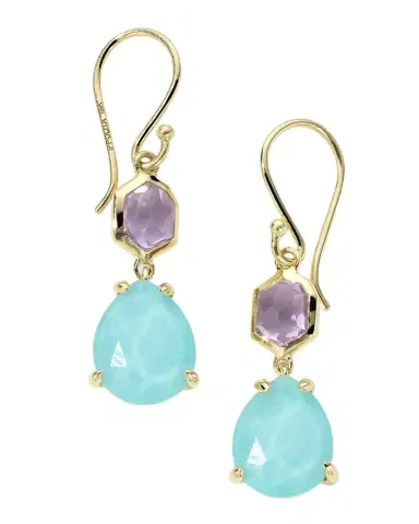 Ippolita 18K Rock Candy Small Snowman Earrings in Amethyst and Turquoise Doublet | Thumbnail 1