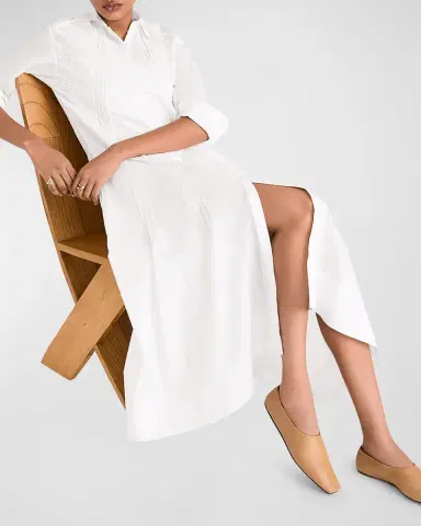 Merlette Liberty Pintuck Pima Cotton Midi Shirtdress | Thumbnail 4