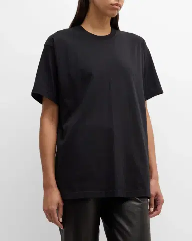 Toteme Short-Sleeve Straight Cotton T-Shirt | Thumbnail 4 Toteme Short-Sleeve Straight Cotton T-Shirt | Thumbnail 4
