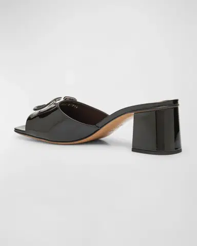 Valentino Garavani VLogo Leather Tonal Mule Sandals | Thumbnail 3