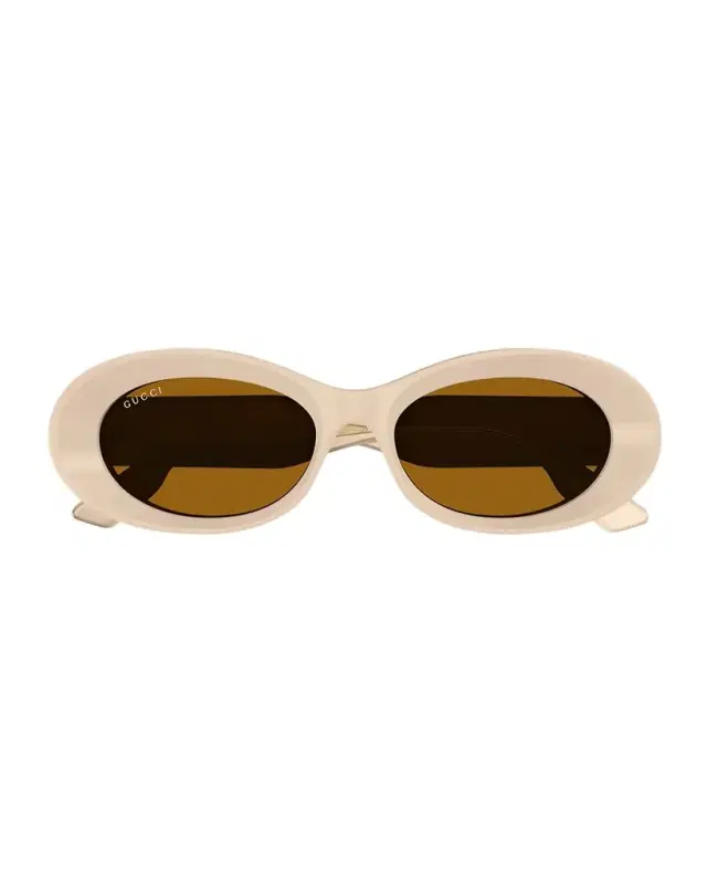 Beveled Acetate Oval Sunglasses