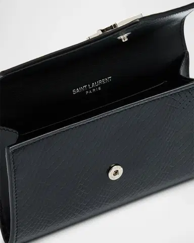 Saint Laurent Cassandre Small YSL Flap Wallet in Python-Embossed Leather | Thumbnail 3 Saint Laurent Cassandre Small YSL Flap Wallet in Python-Embossed Leather | Thumbnail 3