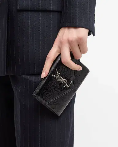 Saint Laurent Cassandre Small YSL Flap Wallet in Python-Embossed Leather | Thumbnail 4 Saint Laurent Cassandre Small YSL Flap Wallet in Python-Embossed Leather | Thumbnail 4