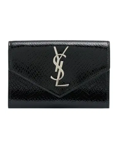 Saint Laurent Cassandre Small YSL Flap Wallet in Python-Embossed Leather | Thumbnail 1 Saint Laurent Cassandre Small YSL Flap Wallet in Python-Embossed Leather | Thumbnail 1