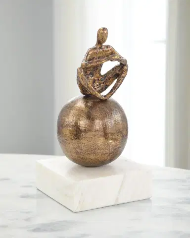 John-Richard Collection Meditation Sculpture on Marble, Nickle | Thumbnail 1