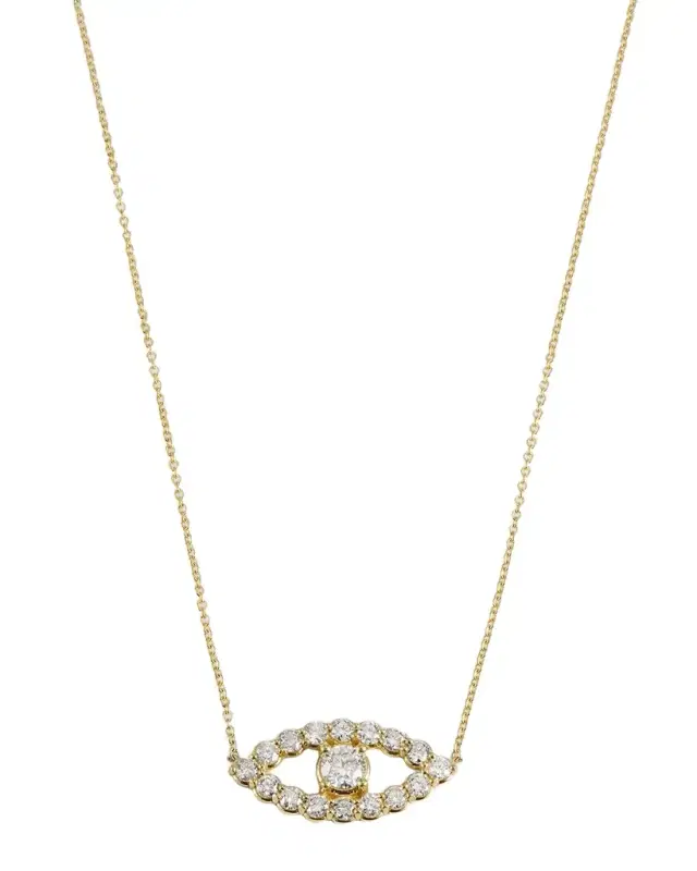Open Evil Eye Diamond Necklace