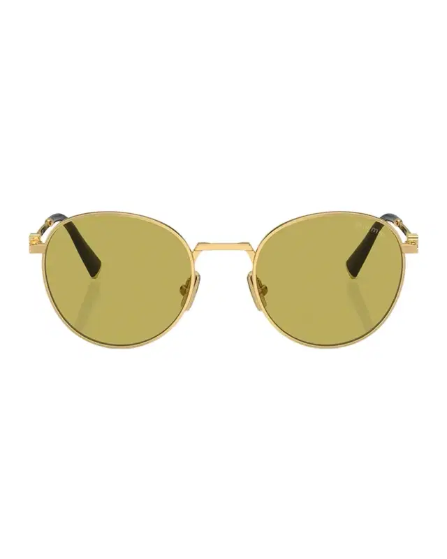 Miu Miu Logo Metal Round Sunglasses