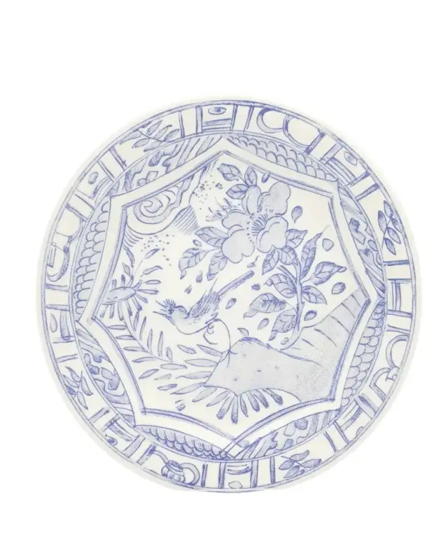 Gien Oiseau Blue & White Canape Plate