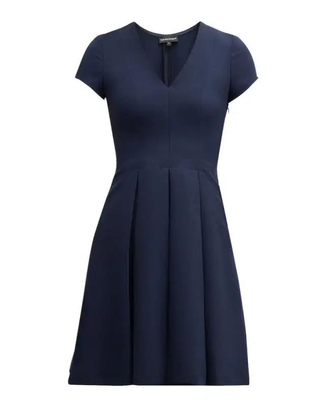 Emma Pleated V-Neck Mini Dress