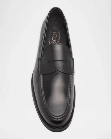 Tod's Men's Leather Moccasin Penny Loafers | Thumbnail 4 Tod's Men's Leather Moccasin Penny Loafers | Thumbnail 4