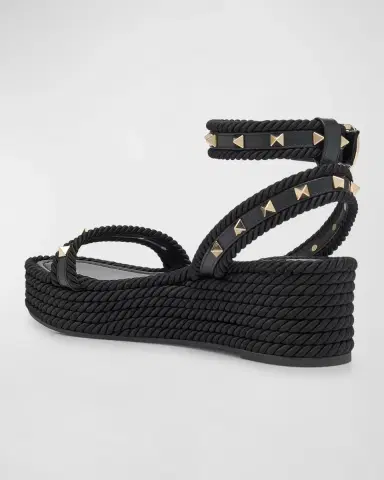 Valentino Garavani Rockstud Leather Ankle-Strap Espadrilles | Thumbnail 4