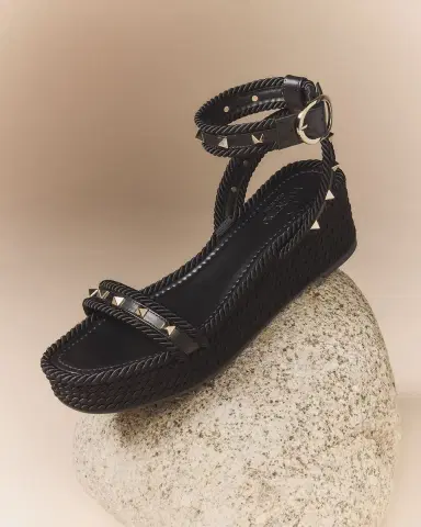 Valentino Garavani Rockstud Leather Ankle-Strap Espadrilles | Thumbnail 5