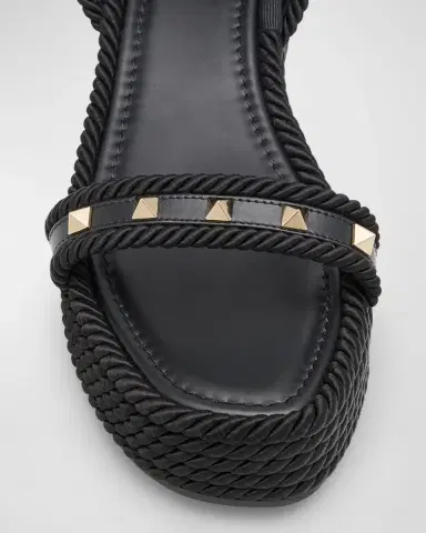 Valentino Garavani Rockstud Leather Ankle-Strap Espadrilles | Thumbnail 7