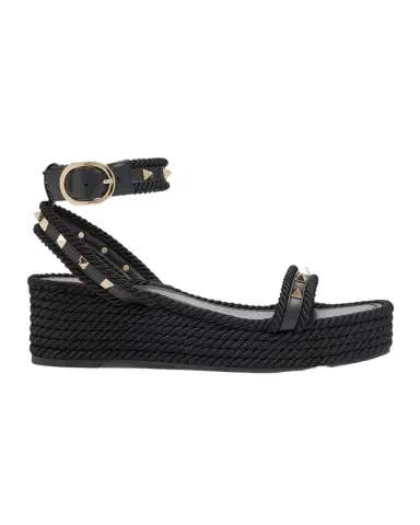 Valentino Garavani Rockstud Leather Ankle-Strap Espadrilles | Thumbnail 1