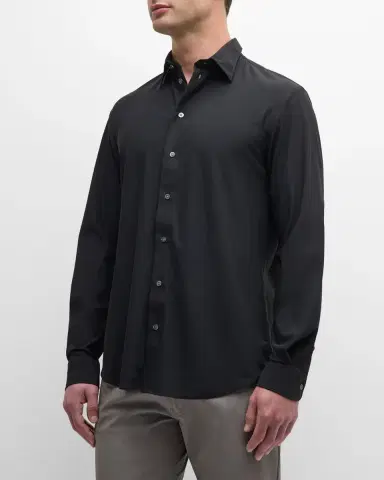 Emporio Armani Men's Nylon-Stretch Sport Shirt | Thumbnail 4 Emporio Armani Men's Nylon-Stretch Sport Shirt | Thumbnail 4