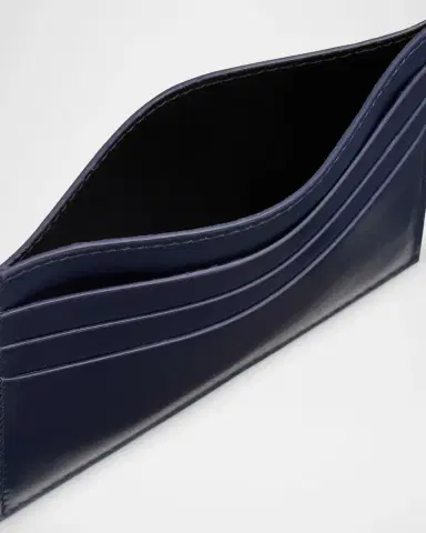 Ferragamo Men's Classic Hammered Leather Card Holder | Thumbnail 3