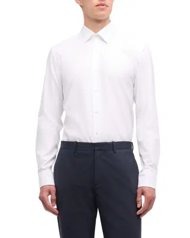 BOSS Men's Slim-Fit Textured Organic Cotton Dress Shirt | Thumbnail 1 BOSS Men's Slim-Fit Textured Organic Cotton Dress Shirt | Thumbnail 1
