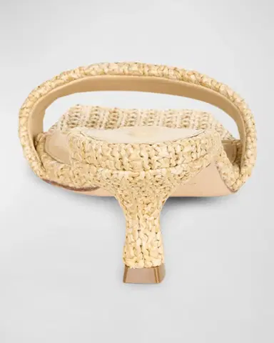 Cult Gaia Ada Raffia Kitten-Heel Slide Sandals | Thumbnail 3 Cult Gaia Ada Raffia Kitten-Heel Slide Sandals | Thumbnail 3