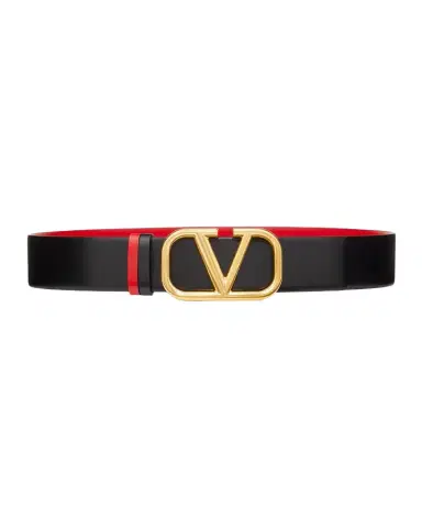 Valentino Garavani VLogo Signature Reversible Leather Belt, 40mm | Thumbnail 1
