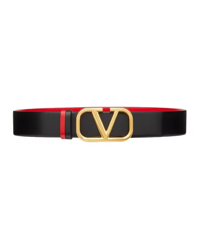 Valentino Garavani VLogo Signature Reversible Leather Belt, 40mm