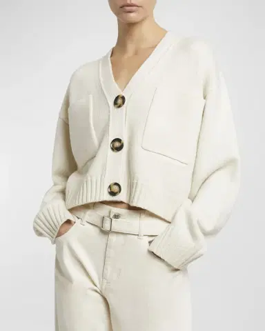 Proenza Schouler Sofia Crop Cashmere-Wool Cardigan | Thumbnail 7