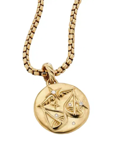 David Yurman Zodiac Amulet with Diamonds in 18K Gold, 28.7mm | Thumbnail 1