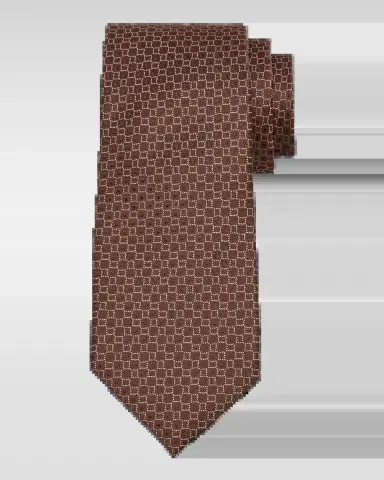 Charvet Men's Silk Micro-Geometric Tie | Thumbnail 2