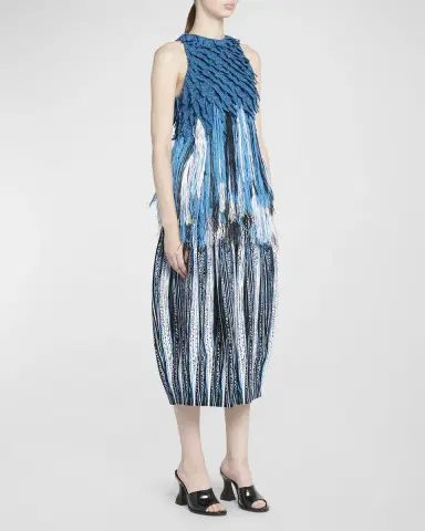 Bottega Veneta Sleeveless Fringe Empire-Waist Textured Knit Top | Thumbnail 2 Bottega Veneta Sleeveless Fringe Empire-Waist Textured Knit Top | Thumbnail 2