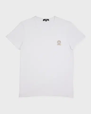 Versace Men's Logo V-Neck T-Shirt | Thumbnail 2 Versace Men's Logo V-Neck T-Shirt | Thumbnail 2