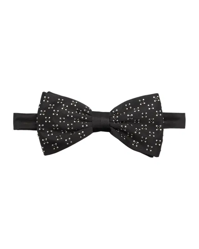 Men 's Crystal-Embellished Silk Bow Tie