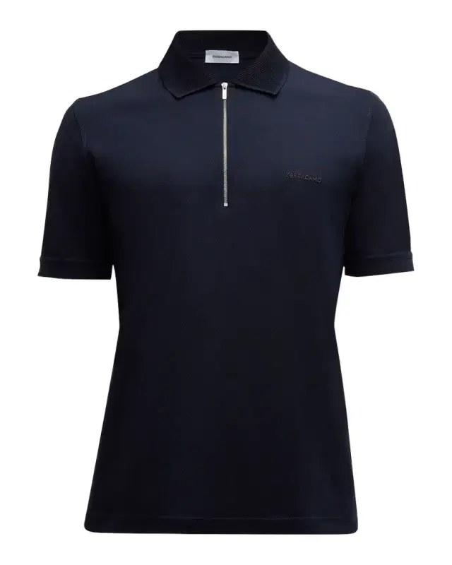 Men 's Pique Zip Polo Shirt