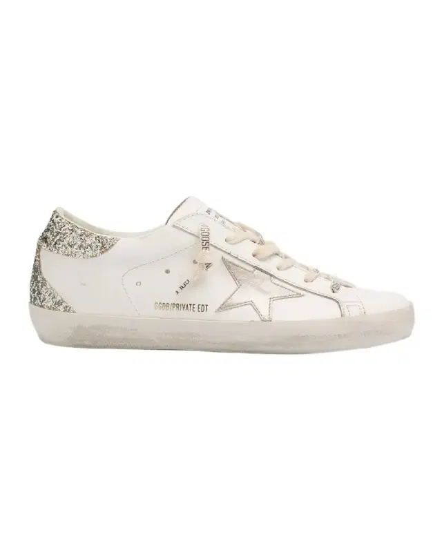 Super-Star Glitter Leather Low-Top Sneakers