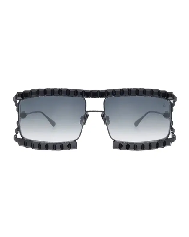 Anna-Karin Karlsson Crystal Boo Black Titanium Aviator Sunglasses