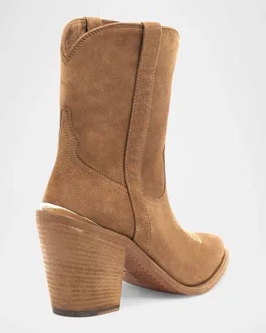 Partlow Leigh Anne Suede Western Ankle Booties | Thumbnail 2