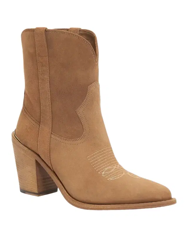 Leigh Anne Suede Western Ankle Booties