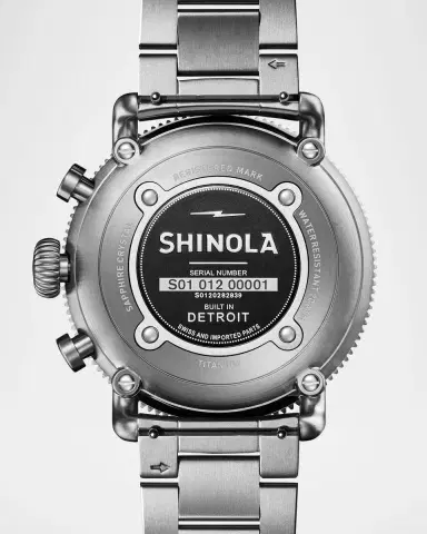 Shinola Runwell Sport Chrono Leather and Titanium Watch Gift Set | Thumbnail 3