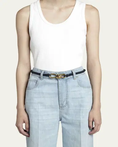 Bottega Veneta Intrecciato Braided Nappa Leather Belt | Thumbnail 3