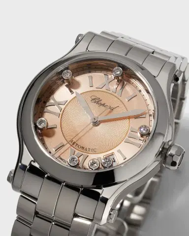 Chopard Happy Sport 36mm Stainless Steel Diamond & Pink Dial Watch | Thumbnail 3 Chopard Happy Sport 36mm Stainless Steel Diamond & Pink Dial Watch | Thumbnail 3