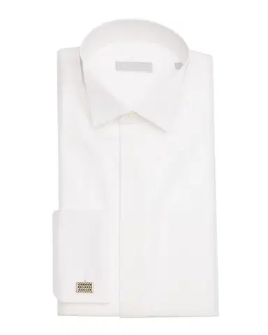 Stefano Ricci Men's French-Cuff Pleated Bib Dress Shirt | Thumbnail 1