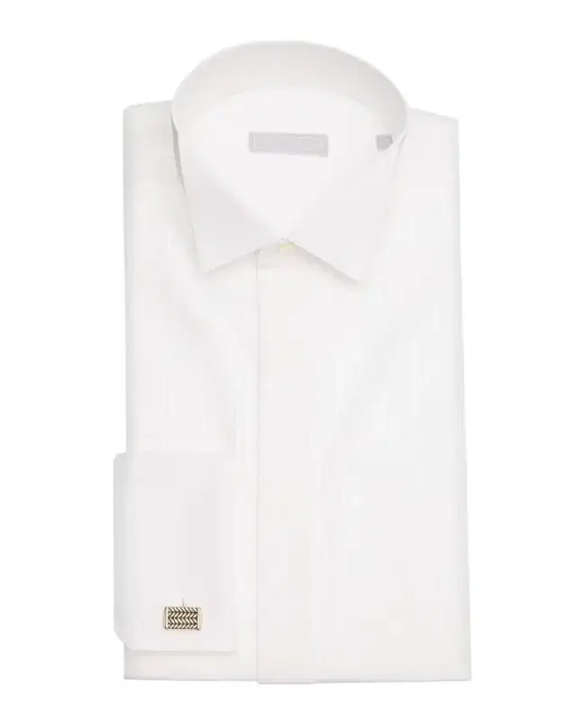 Men 's French-Cuff Pleated Bib Dress Shirt