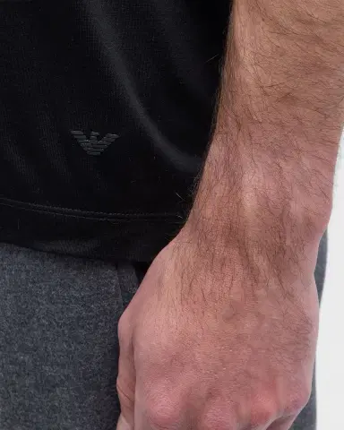 Emporio Armani Men's Solid Jersey-Stretch Polo Shirt | Thumbnail 4 Emporio Armani Men's Solid Jersey-Stretch Polo Shirt | Thumbnail 4