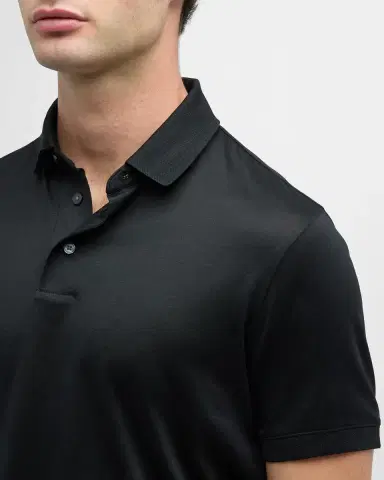 Emporio Armani Men's Solid Jersey-Stretch Polo Shirt | Thumbnail 5 Emporio Armani Men's Solid Jersey-Stretch Polo Shirt | Thumbnail 5