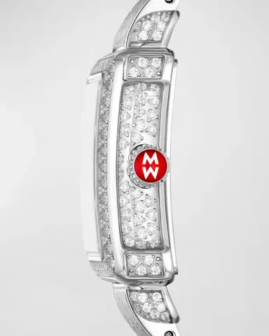 Michele Special Edition Deco Mini Stainless Steel Pave Diamond Watch | Thumbnail 6 Michele Special Edition Deco Mini Stainless Steel Pave Diamond Watch | Thumbnail 6