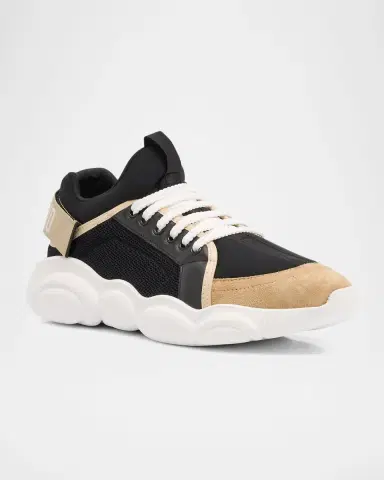MOSCHINO Men's Teddy-Sole Mixed-Media Fashion Sneakers | Thumbnail 3 MOSCHINO Men's Teddy-Sole Mixed-Media Fashion Sneakers | Thumbnail 3