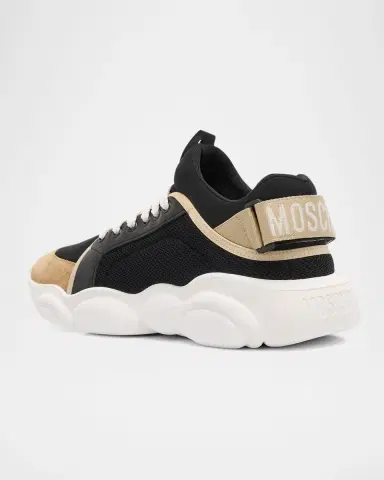 MOSCHINO Men's Teddy-Sole Mixed-Media Fashion Sneakers | Thumbnail 4 MOSCHINO Men's Teddy-Sole Mixed-Media Fashion Sneakers | Thumbnail 4