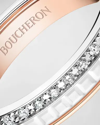 Boucheron Quatre 18K White & Pink Gold White Edition Ring | Thumbnail 3