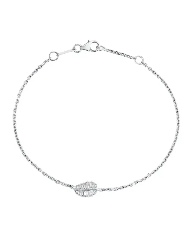18k White Gold Small Palm Leaf Bracelet