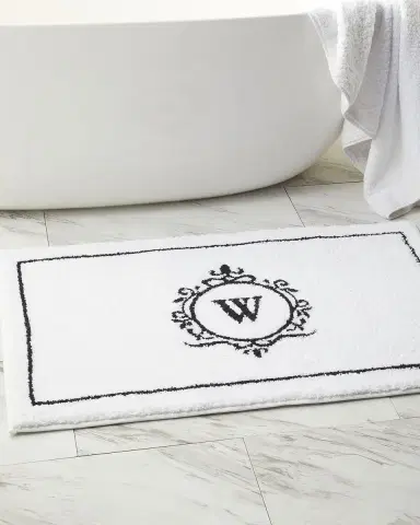 Graccioza Egoist "W" Monogrammed Bath Rug | Thumbnail 2 Graccioza Egoist "W" Monogrammed Bath Rug | Thumbnail 2