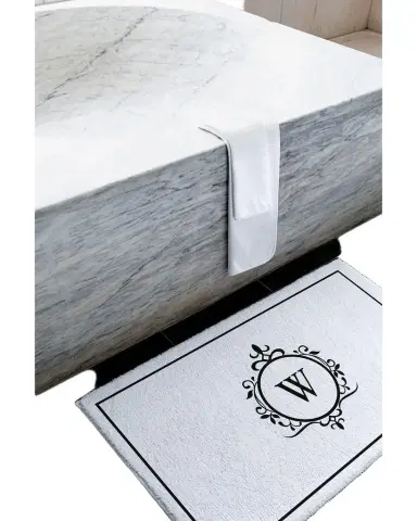 Graccioza Egoist "W" Monogrammed Bath Rug | Thumbnail 1 Graccioza Egoist "W" Monogrammed Bath Rug | Thumbnail 1